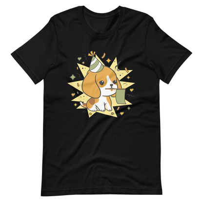 Cute celebrating beagle dog | Unisex t-shirt