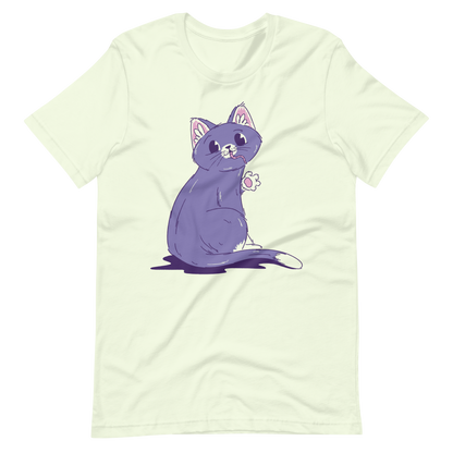 Purple cat eating mouse | Unisex t-shirt