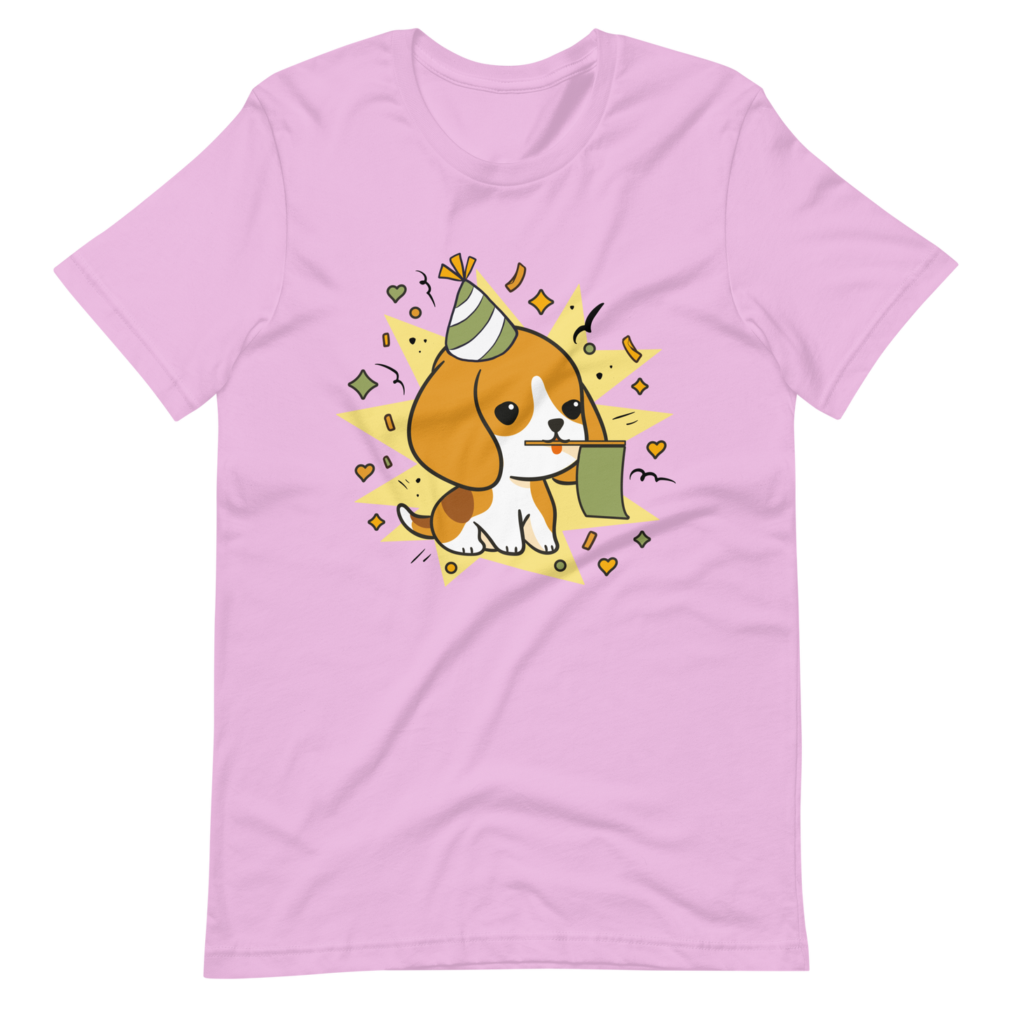 Cute celebrating beagle dog | Unisex t-shirt