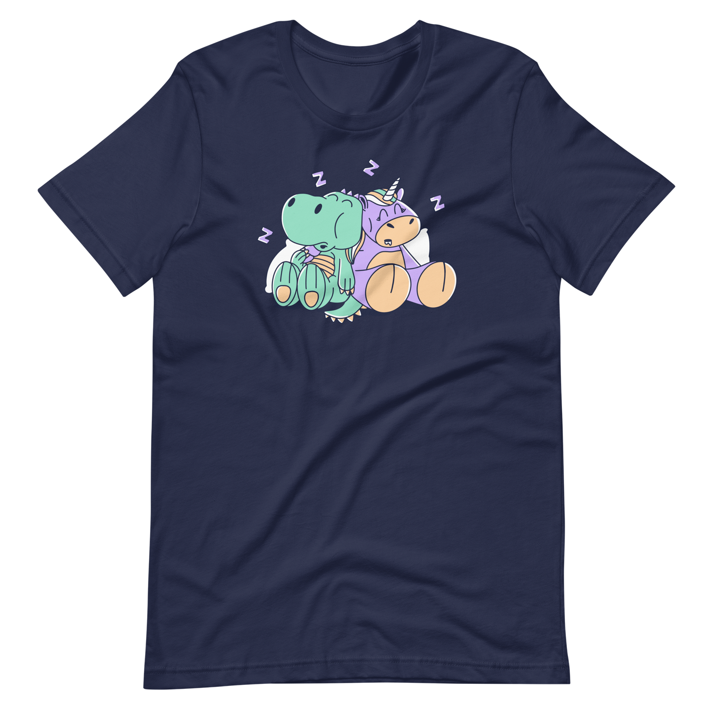 Unicorn and t-rex sleeping | Unisex t-shirt