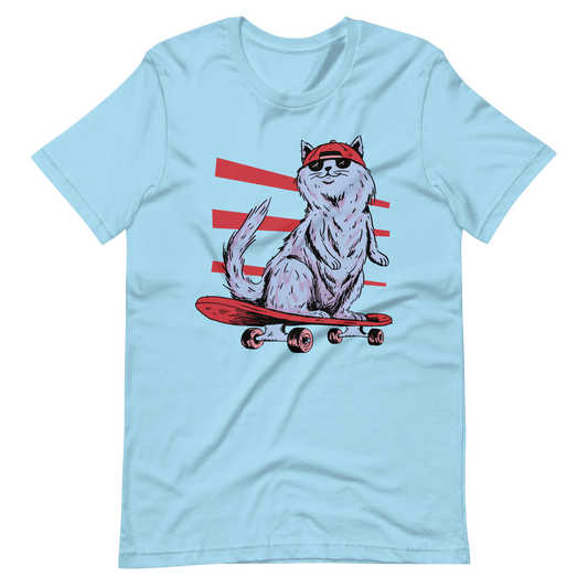 Cat animal in skateboard | Unisex t-shirt