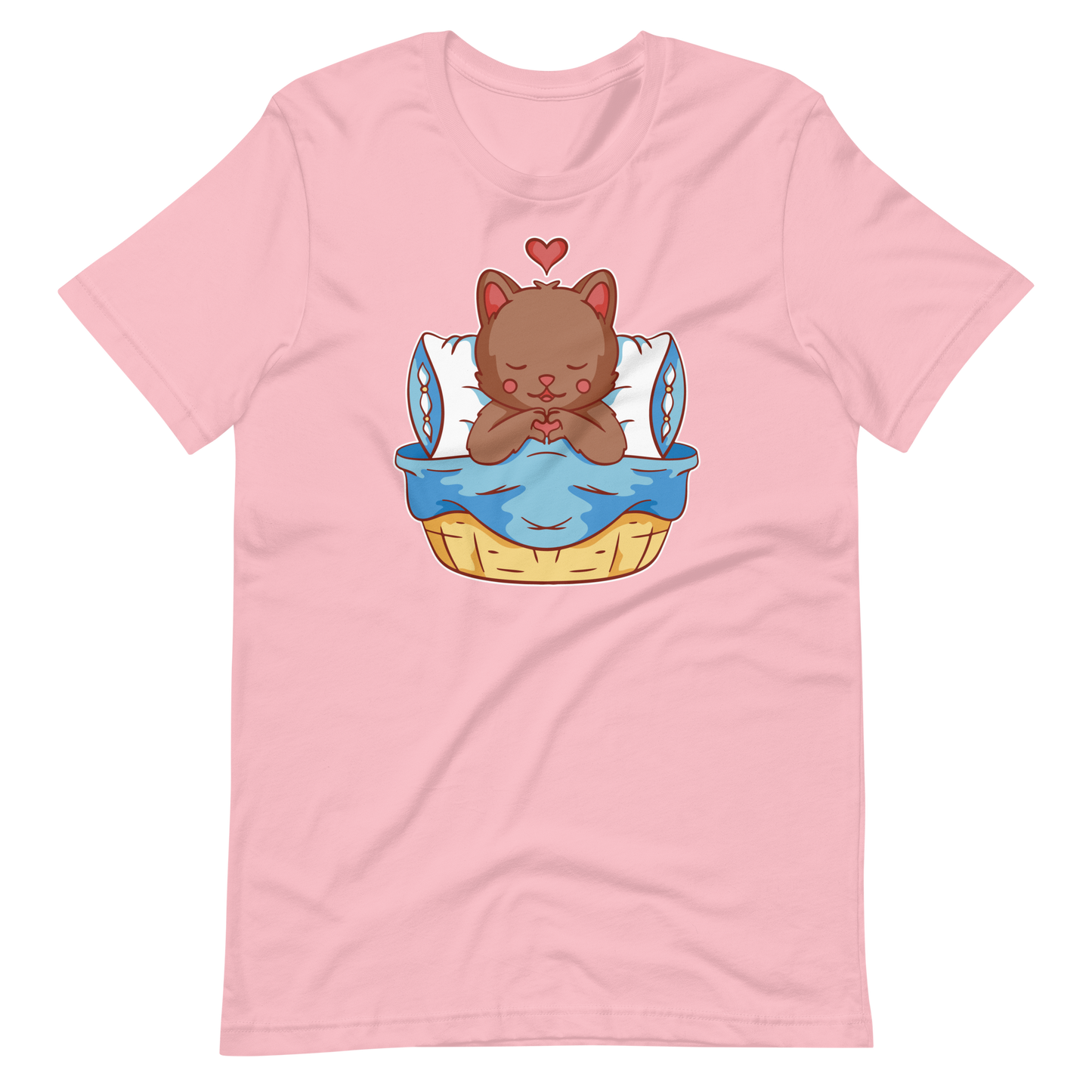 Cat animal sleeping on bed | Unisex t-shirt