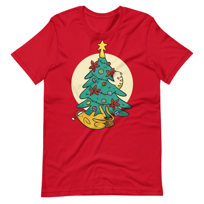 Cats playing with christmas tree | Unisex t-shirt