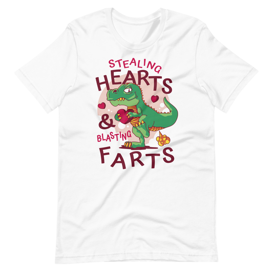 Stealing hearts t-rex Valentine's Day | Unisex t-shirt