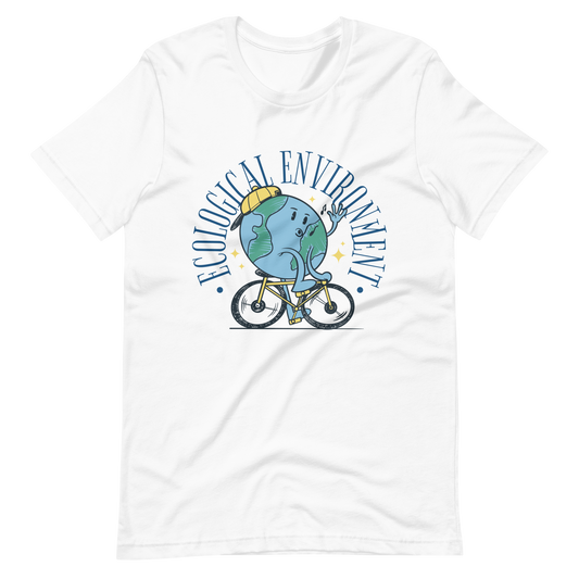 Planet Earth riding bicycle | Unisex t-shirt