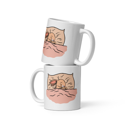 Cute bunny sleeping | White glossy mug