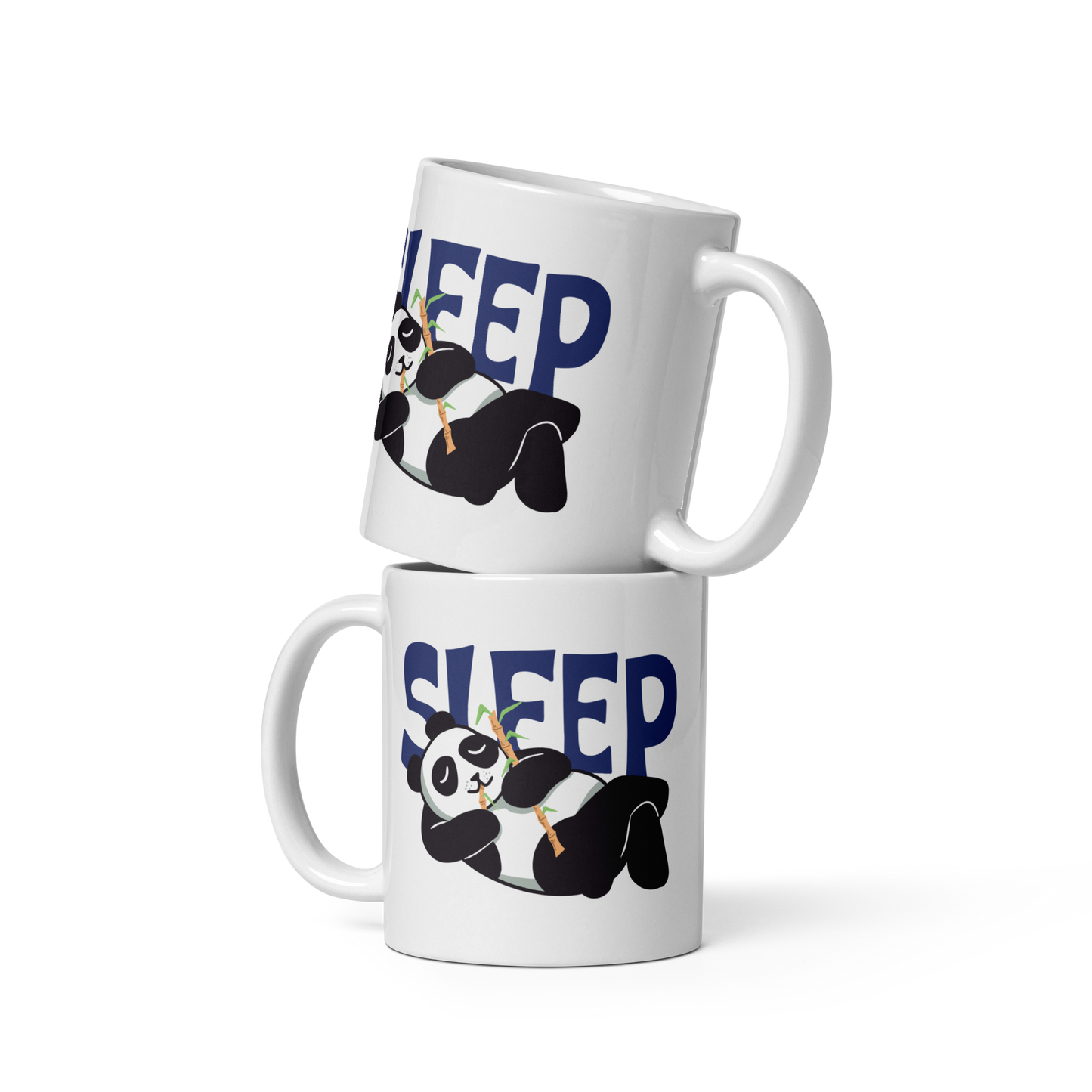 Sleep shirt panda | White glossy mug
