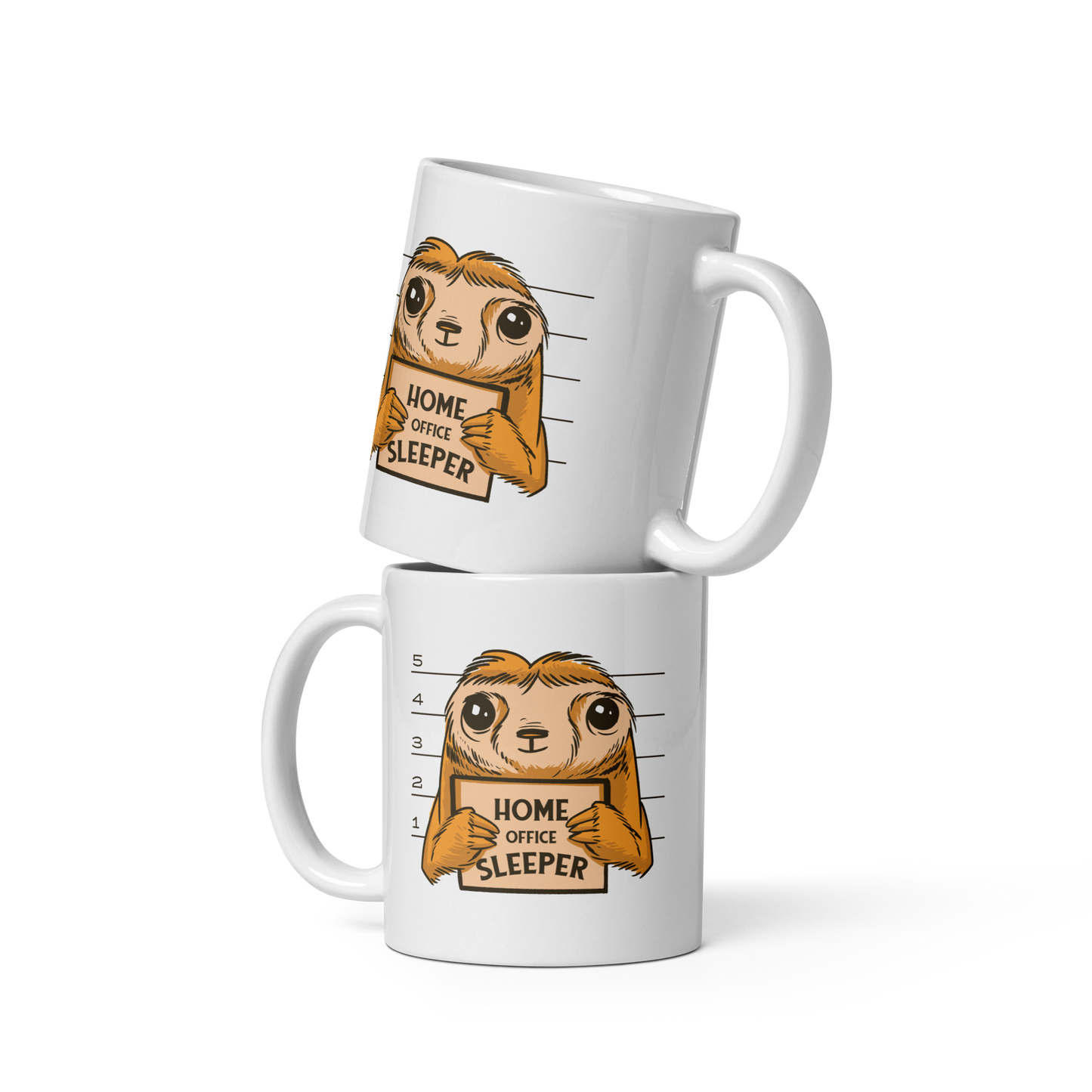 Home office sloth | White glossy mug