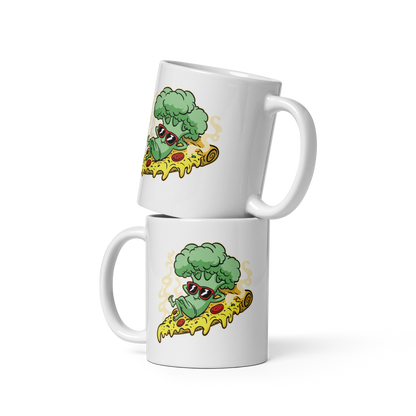 Broccoli pizza | White glossy mug