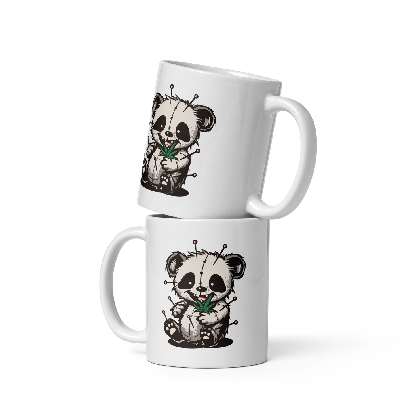 Panda bear vodoo doll | White glossy mug