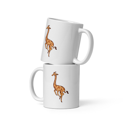 Running Giraffe | White glossy mug