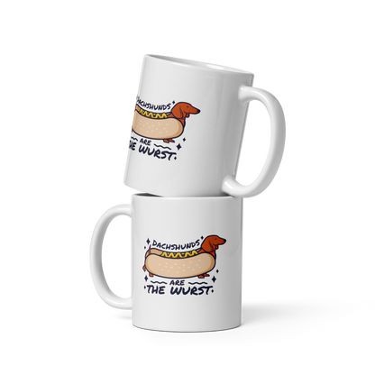 Funny dachshund dogs quote | White glossy mug