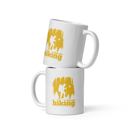 Hiking silhouette | White glossy mug