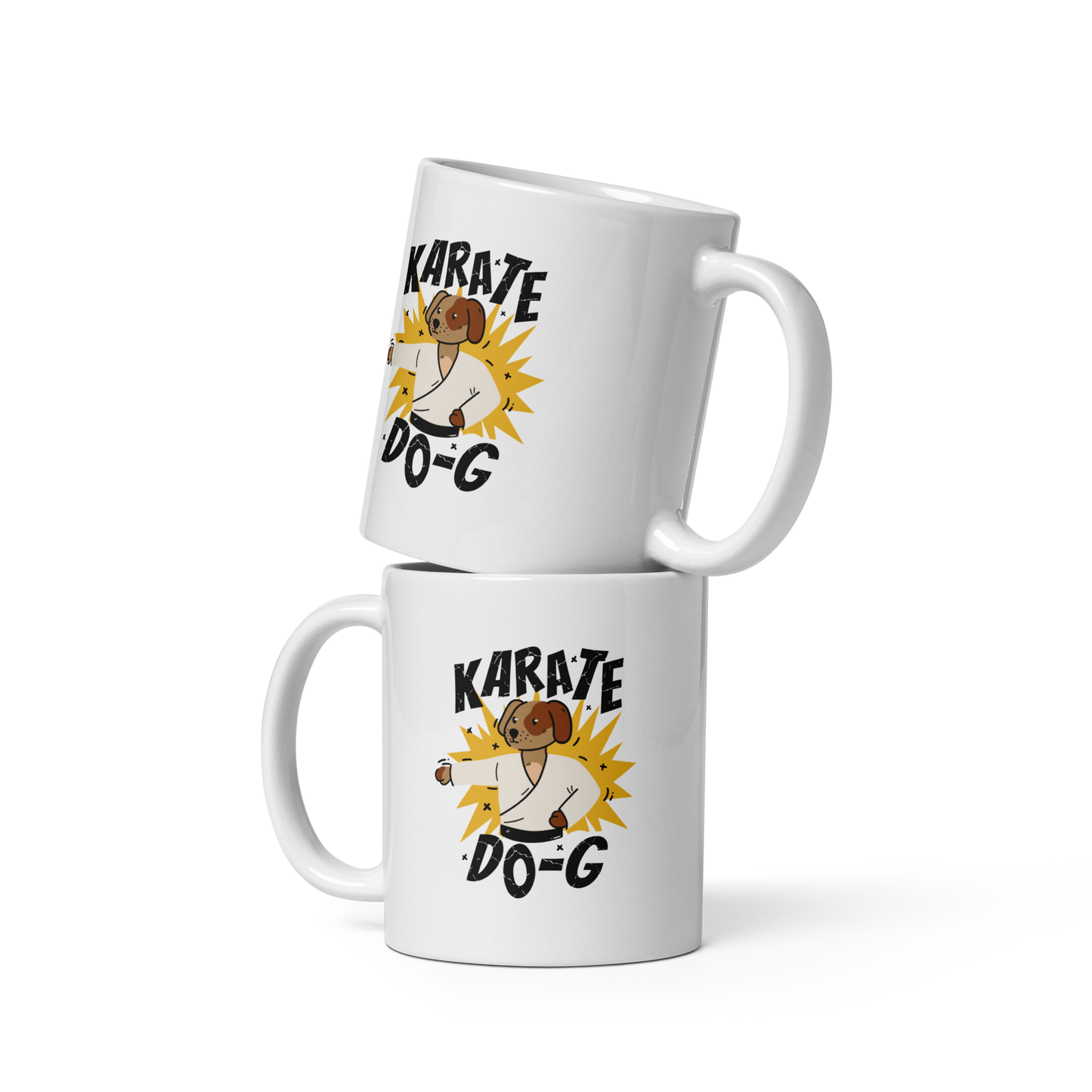 Karate do-g dog | White glossy mug
