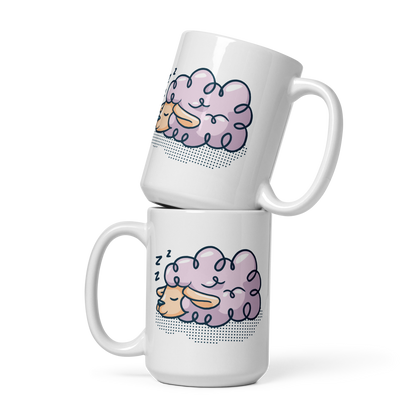 Sheep sleeping | White glossy mug