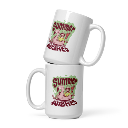 Summer skeleton | White glossy mug