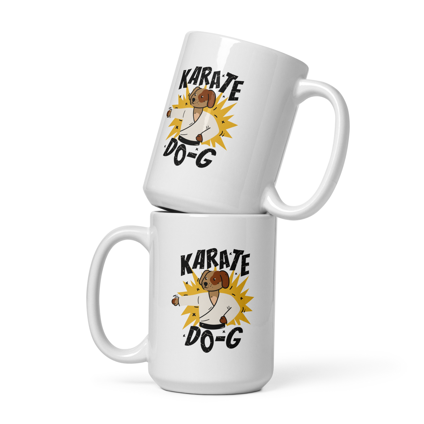 Karate do-g dog | White glossy mug