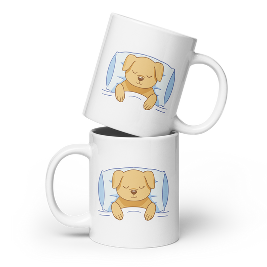 Official sleep shirt dog | White glossy mug