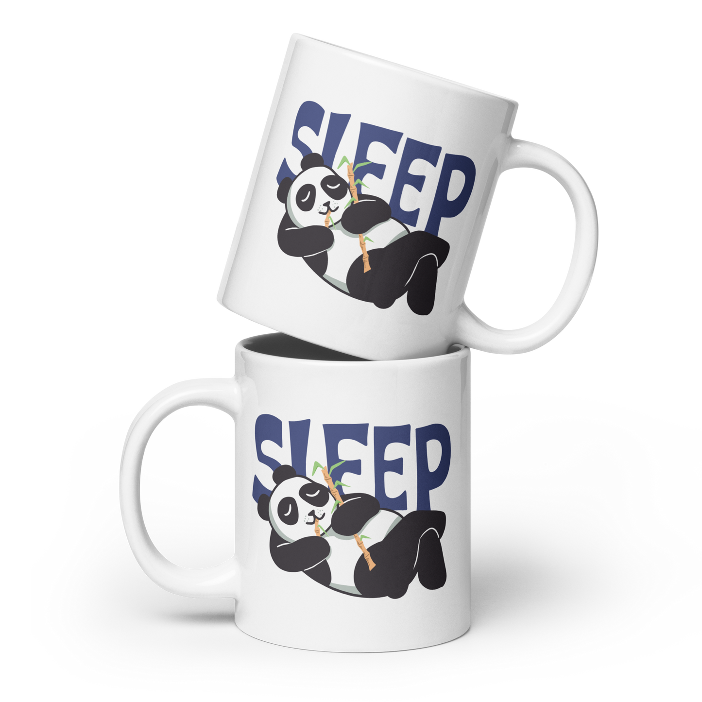 Sleep shirt panda | White glossy mug