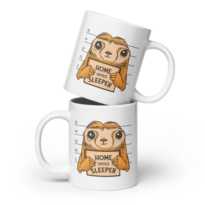 Home office sloth | White glossy mug