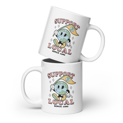 Happy planet earth | White glossy mug