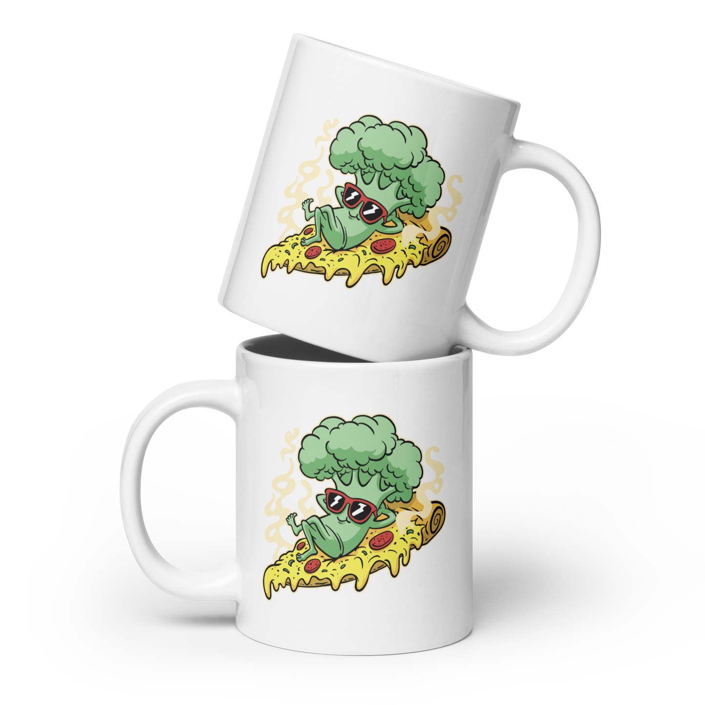 Broccoli pizza | White glossy mug