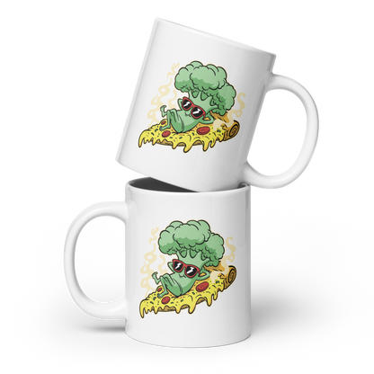 Broccoli pizza | White glossy mug