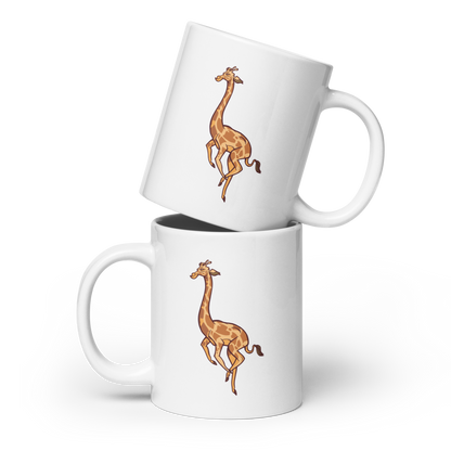 Running Giraffe | White glossy mug