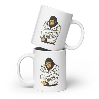 Cool karate gorilla | White glossy mug