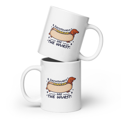 Funny dachshund dogs quote | White glossy mug