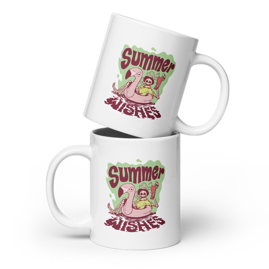 Summer skeleton | White glossy mug