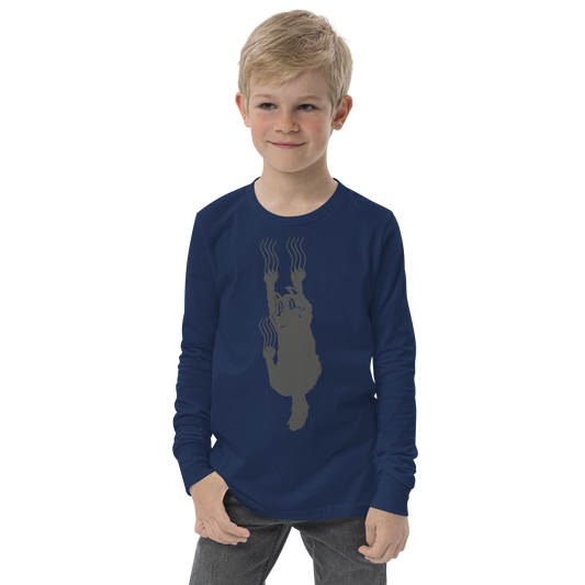 Funny scratching cat | Youth Long Sleeve Tee