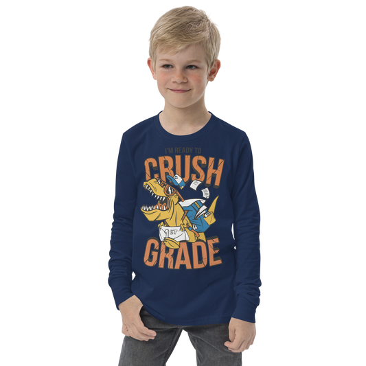 T-rex dinosaur in first grade | Youth Long Sleeve Tee