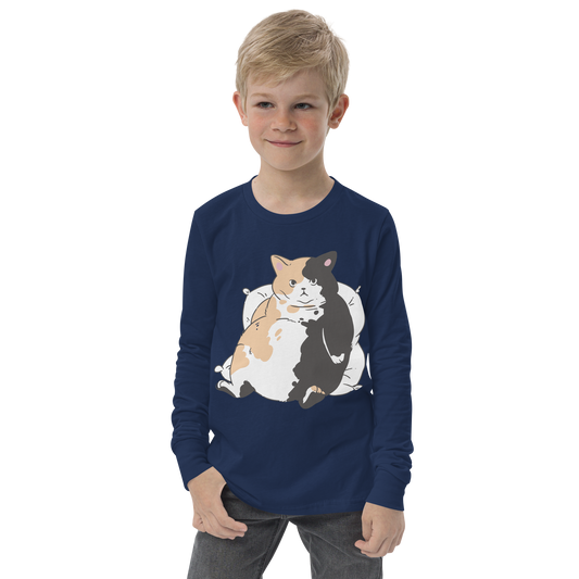 Fat cat resting | Youth Long Sleeve Tee