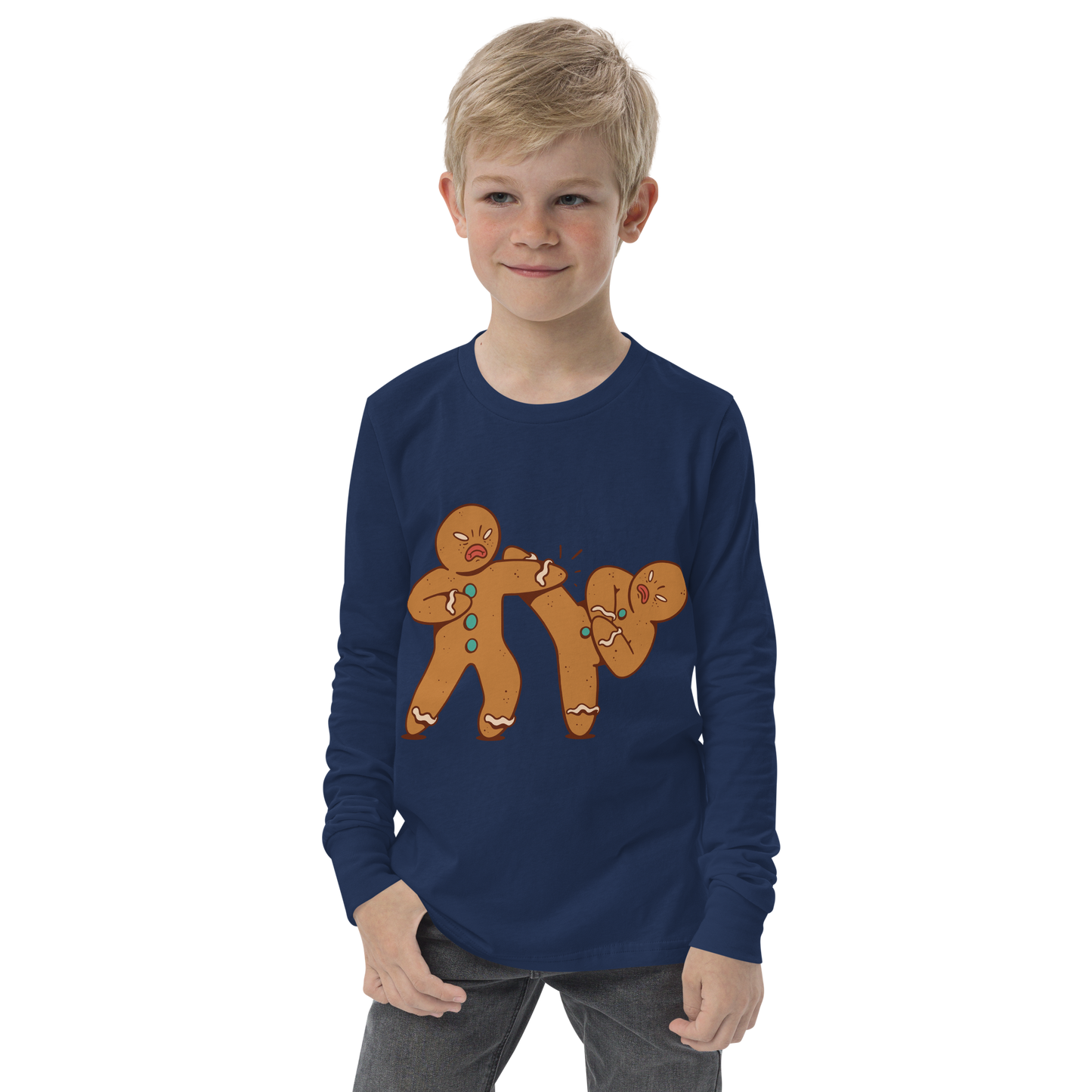 Gingerbread men fight | Youth Long Sleeve Tee