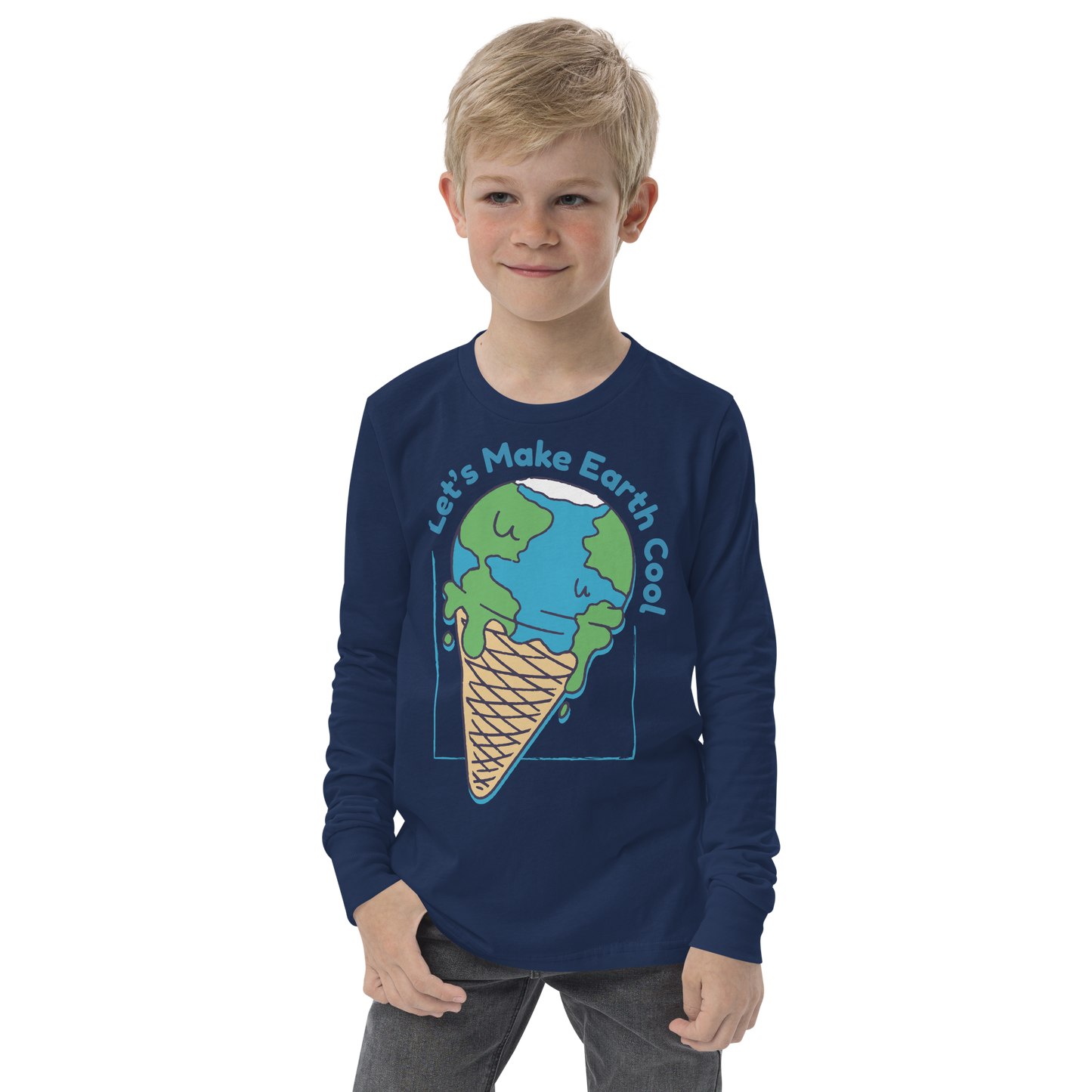 Ecology let's make the Earth cool quote | Youth Long Sleeve Tee