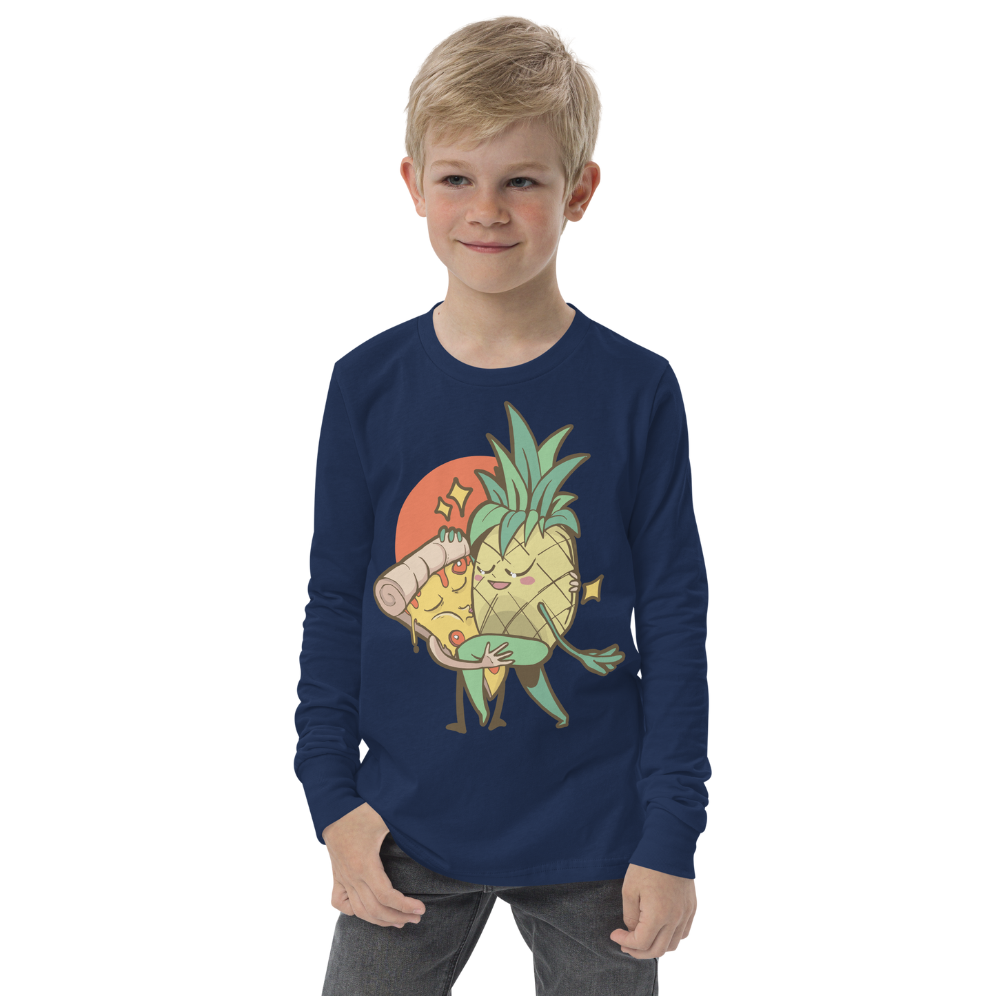 Pineapple pizza forbidden love funny | Youth Long Sleeve Tee
