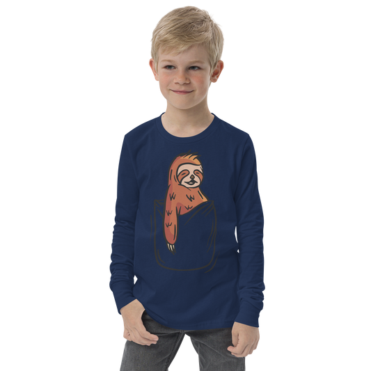 Sloth in a pocket color | Youth Long Sleeve Tee
