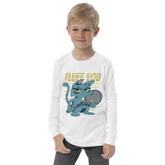 Angry tennis cat | Youth Long Sleeve Tee