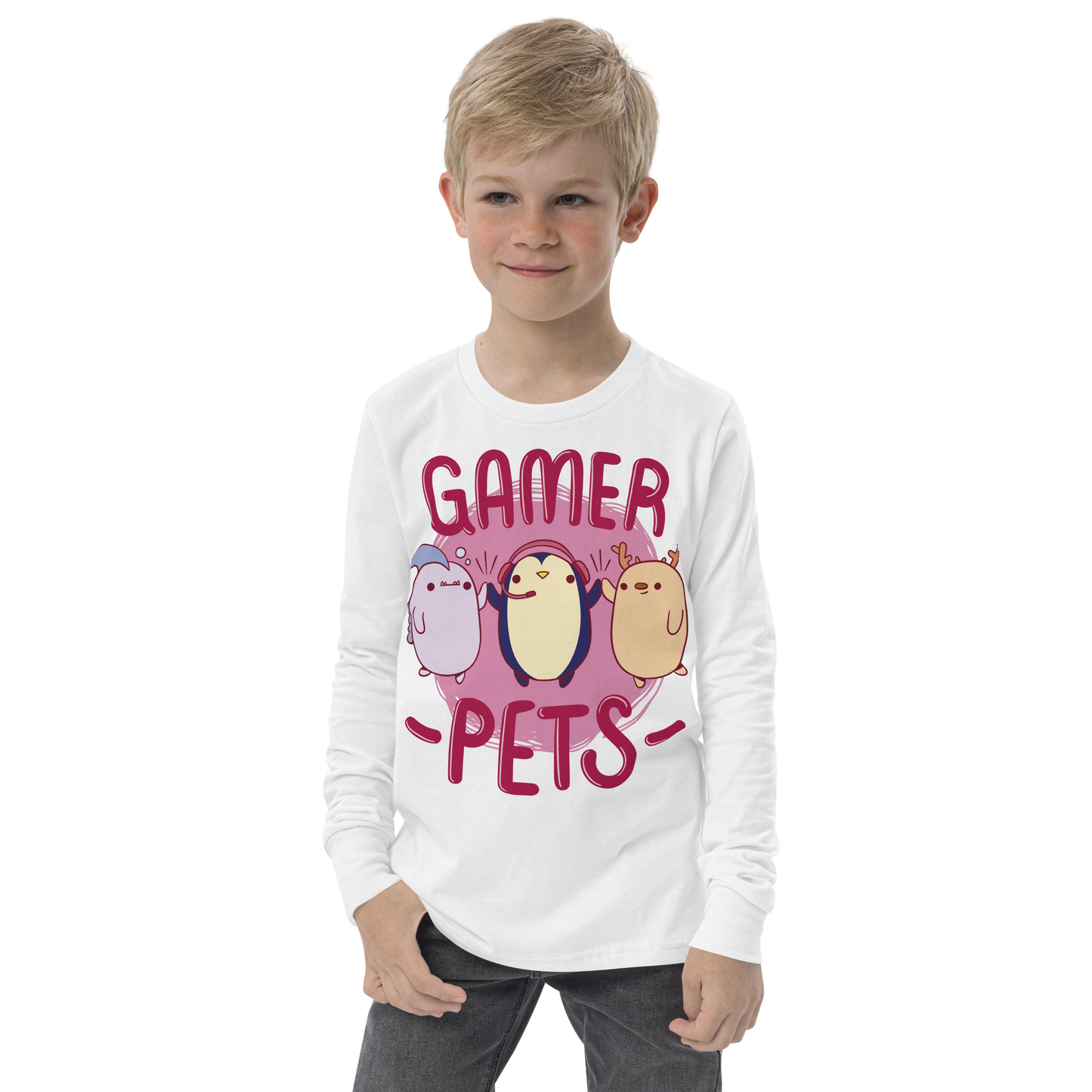 Cute gamer pets | Youth Long Sleeve Tee