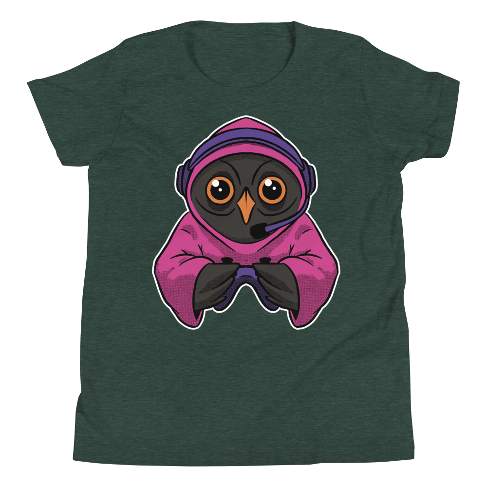 Owl animal gamer cartoon | Youth Short Sleeve T-Shirt